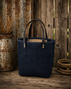 Jolene - Floral Embossed Midnight Blue