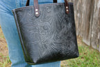 Jolene - Floral Embossed Midnight Blue