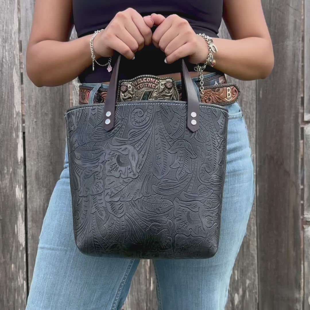 Jolene - Floral Embossed Midnight Blue