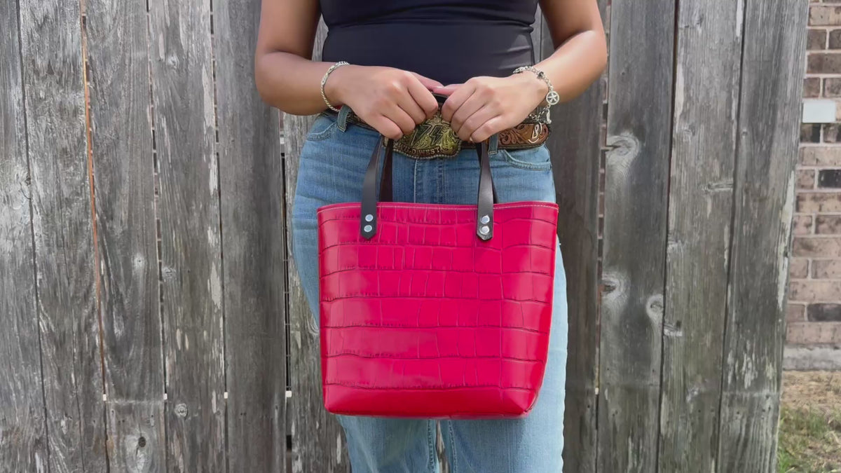 Jolene - Embossed Scarlet Croc