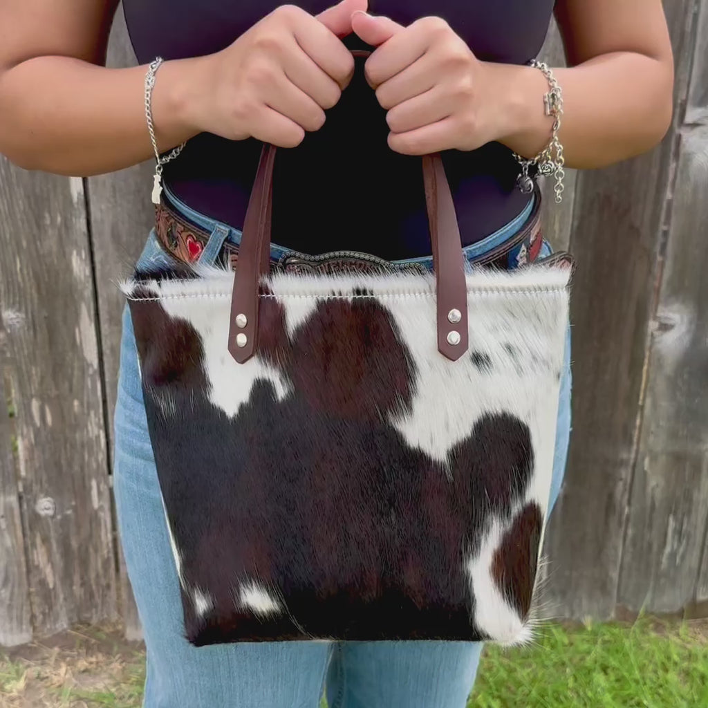 Jolene - Tri Color Cowhide Tote